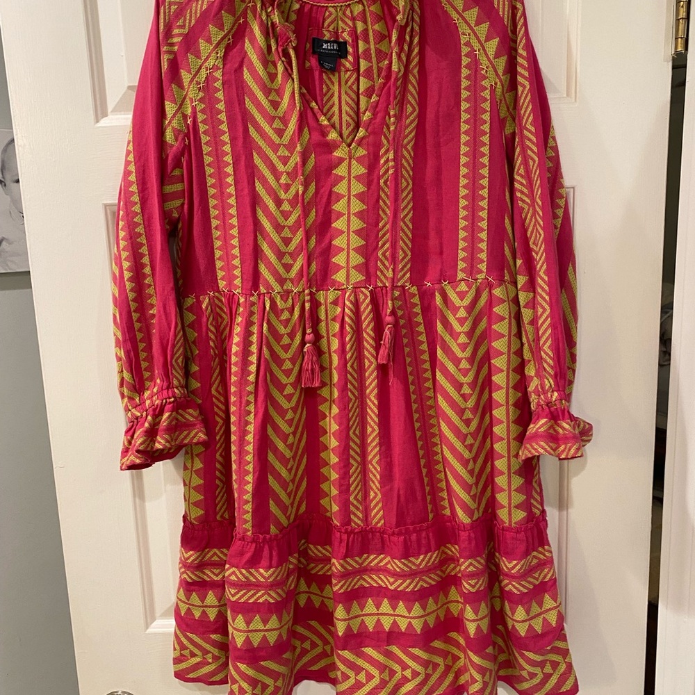 Anthropologie Maeve Womens XS Dominique Pink Boho Tunic Dress